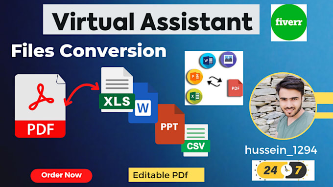 Gig Preview - Convert and format PDF to excel, word, scan pages to excel