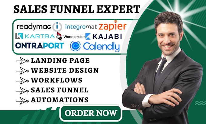 Gig Preview - Do zapier readymag ontraport kajabi leadpages calendly integromat landing page