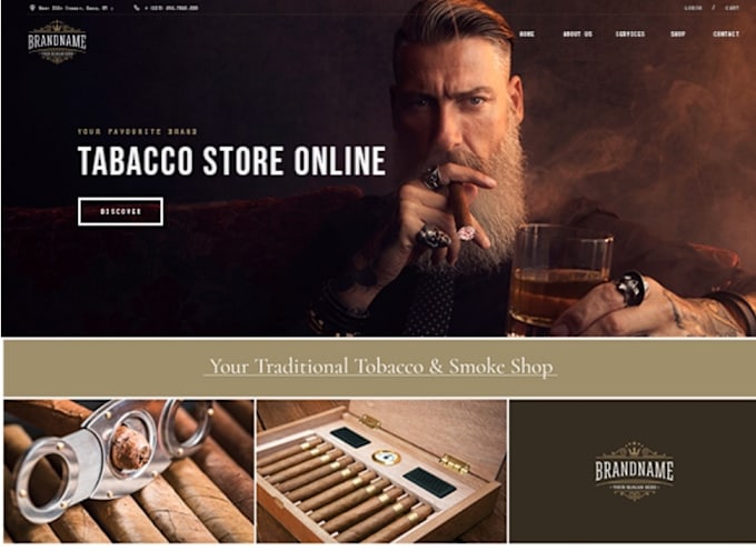 Gig Preview - Create tobacco shop website design