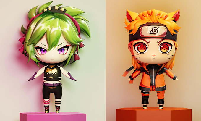 Gig Preview - Create 3d chibi character modeling for anime, cartoon, mascot and game design