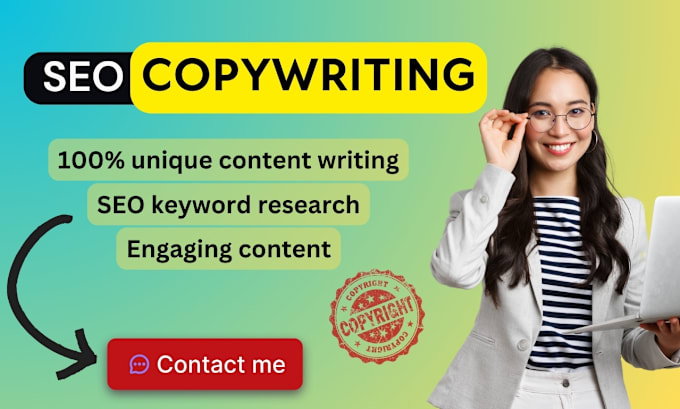 Gig Preview - Do persuasive SEO content and copywriting for your website, business, brand