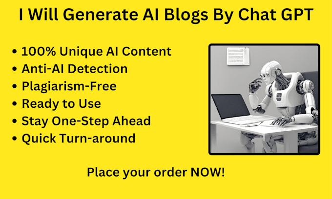 Gig Preview - Generate ai blogs by chat gpt