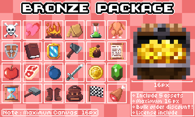 Bestseller - create pixel art icon, emote and asset for video game