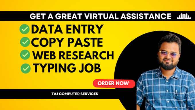 Bestseller - be your virtual assistant for data entry, web research, typing, and copy paste