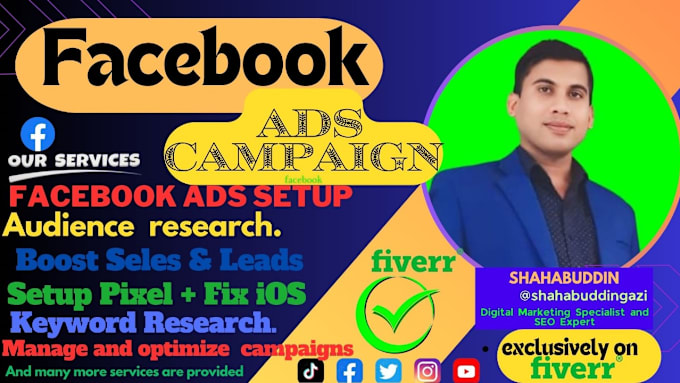 Gig Preview - Do setup manage facebook ads campaign and for your business