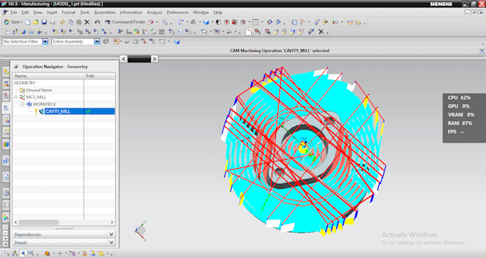 Gig Preview - Provide a cnc milling program using siemens nx for 3 axis