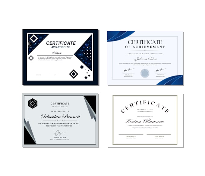 Gig Preview - Design custom professional award, diploma, school, collage certificates