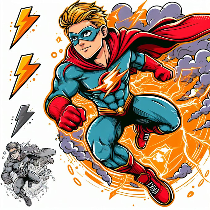 Gig Preview - Do superhero character illustration for children