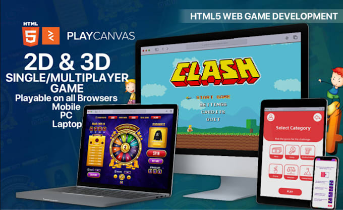 Gig Preview - Develop 2d javascript and HTML5 game web game browser game learning game mobile