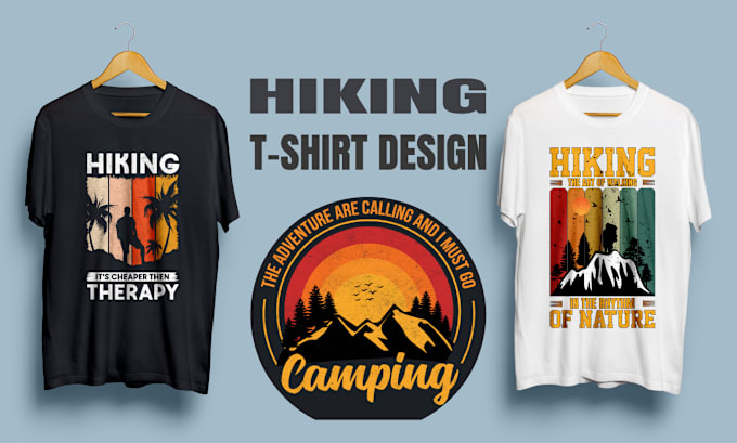 Gig Preview - Do retro vintage hiking t shirt design professionally