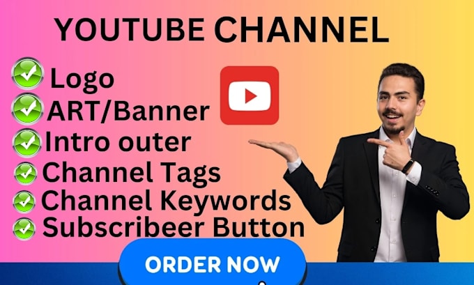 Gig Preview - Create youtube channel, videos SEO with logo, banner, intro, outer setup