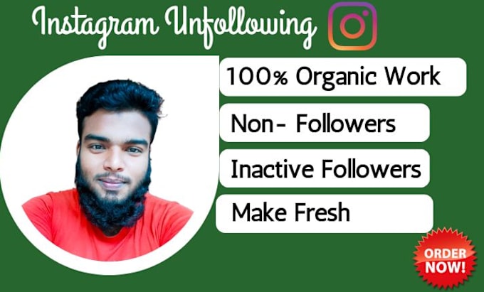 Gig Preview - Unfollow your instagram following organically and manually