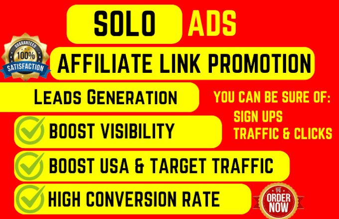 Gig Preview - Do vigorous solo ads campaign mlm affiliate link marketing leads generation