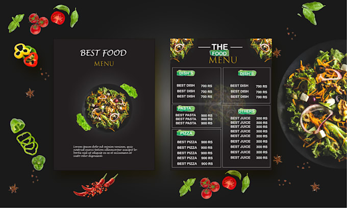 Gig Preview - Design profesional resturant food menu and food poster