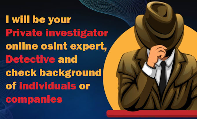 Gig Preview - Be your private investigator online osint expert, detective, check background