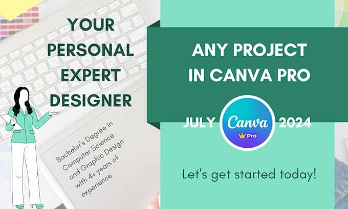 Gig Preview - Be your personal expert designer and do any project on canva pro