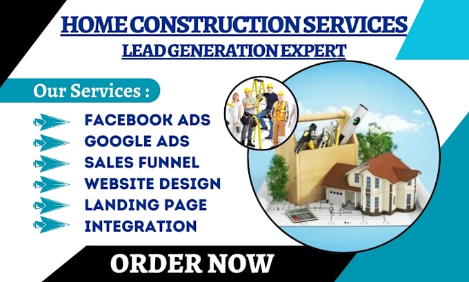 Gig Preview - Generate roofing leads flooring leads construction plumbing solar landing page