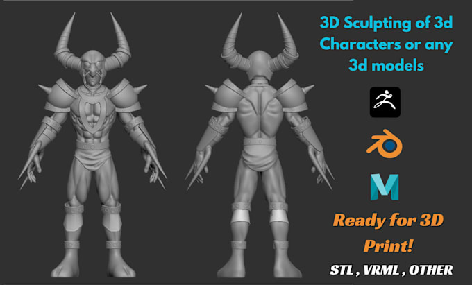 Gig Preview - Sculpt 3d character or any 3d model for 3d printing