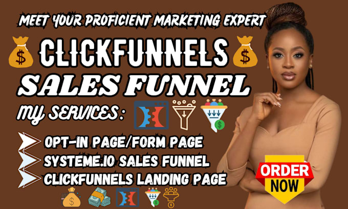 Gig Preview - Do clickfunnels sales funnel, systeme io sales funnel, clickfunnels landing page