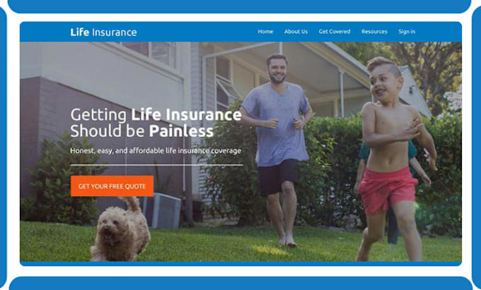 Gig Preview - Design responsive life insurance website health insurance website life insurance