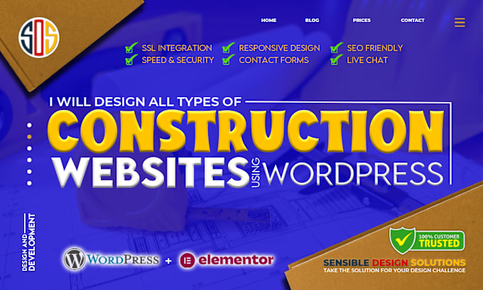 Gig Preview - Design professional construction website using wordpress