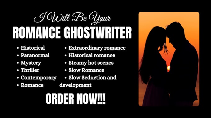 Gig Preview - Ghostwrite romance, fantasy, erotic and mystery story