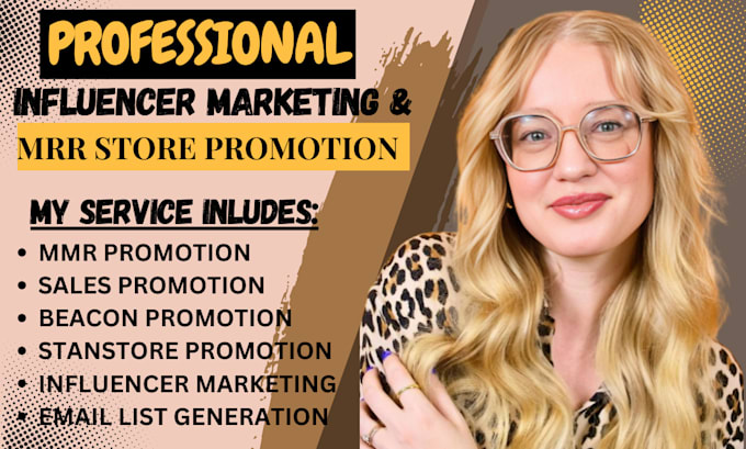 Gig Preview - Do influencer marketing, stan store promotion, email marketing for stores