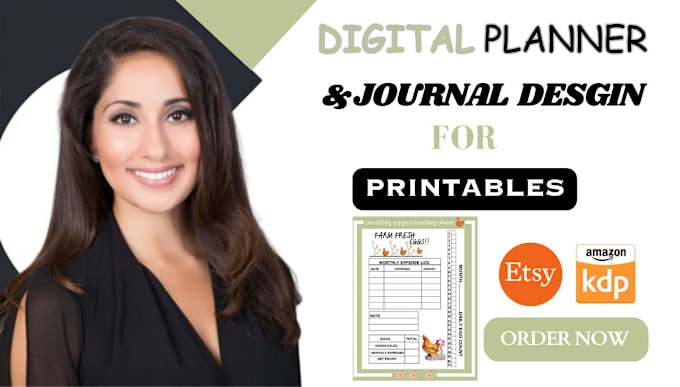 Gig Preview - Do journal design, digital planners, printables, customized planners, workbooks