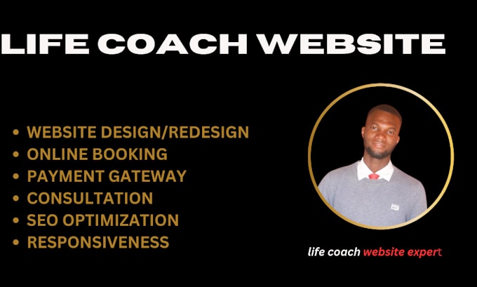 Gig Preview - Life coach website, build a life coach website, life coach, coaching website