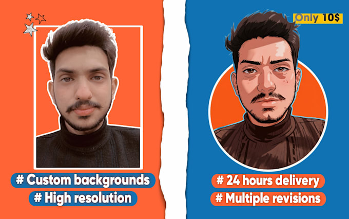 Bestseller - turn your photos into a cartoon portrait avatar for your social media profile