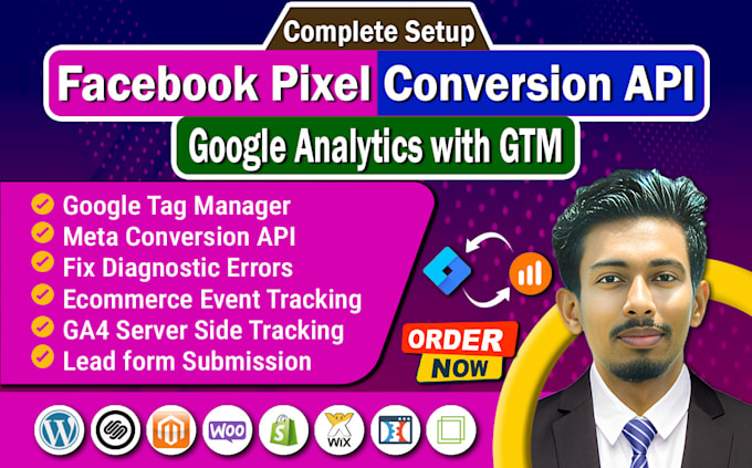 Gig Preview - Setup facebook pixel,ga4 server side,meta pixel,ads goal,conversion track by GTM