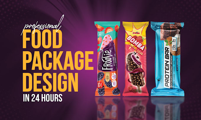 Gig Preview - Do food pouch package for chocolate, protein bar, snacks, gummies, ice cream