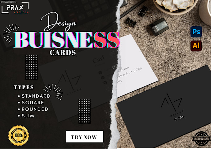 Gig Preview - Do professional business card design services