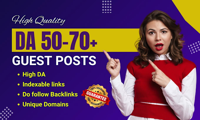 Bestseller - high quality SEO guest posts dofollow backlinks da 50 sites