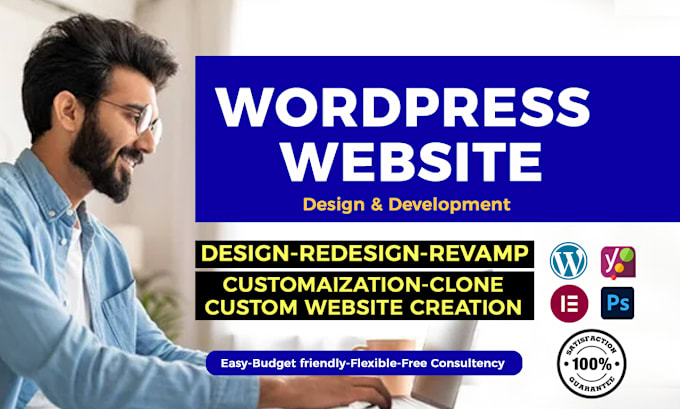 Gig Preview - Do wordpress website design, redesign, customization, custom build or revamp