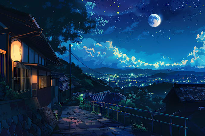 Gig Preview - Draw anime style and concept art landscape background