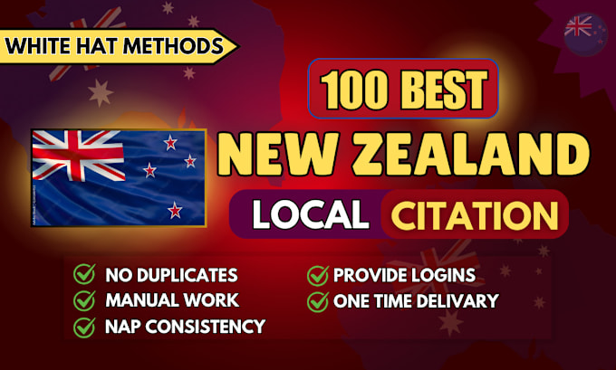 Gig Preview - Create manually 180 high da new zealand local citation