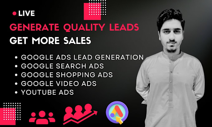 Gig Preview - Do google ads lead generation search ads, shopping ads, youtube ad