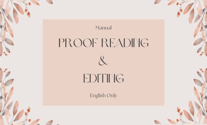 Gig Preview - Proofread and edit your novella