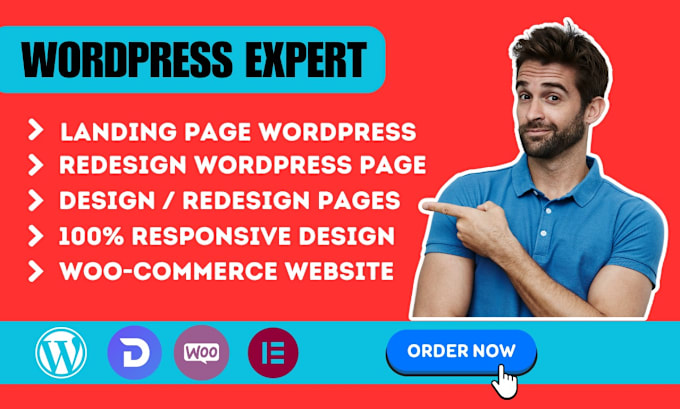 Gig Preview - Develop a landing page in a responsive modern wordpress elementor pro ,