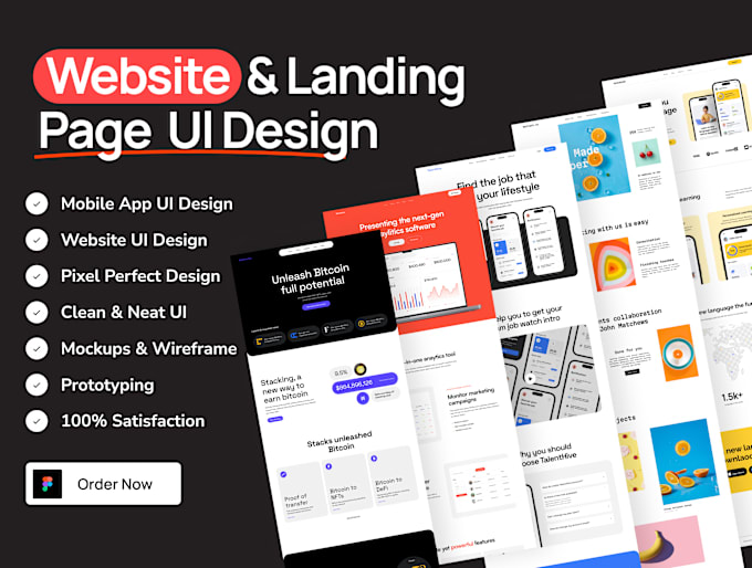 Gig Preview - Do UI UX design for landing page and website in figma