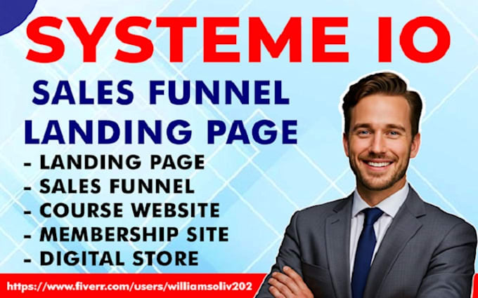 Gig Preview - Design systeme io sales funnel,  systeme funnel, sales funnel, gohighlevel