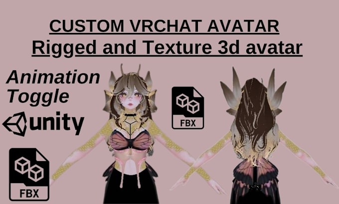 Gig Preview - Design vr chat avatar custom 3d anime vrc model furry nsfw vrchat from 2d art