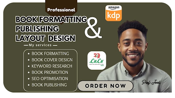 Gig Preview - Do amazon kdp manuscript book formatting, publishing, proofreading layout design