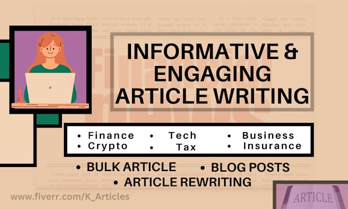 Gig Preview - Write SEO optimized finance, business, stock market, tech articles and blog post