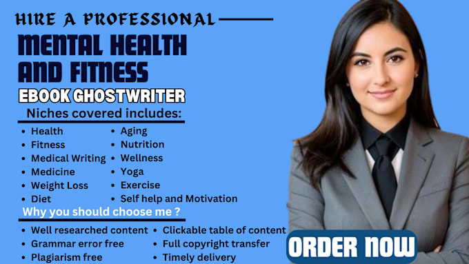 Gig Preview - Be your health, fitness, medical, nutrition book and ebook ghostwriter