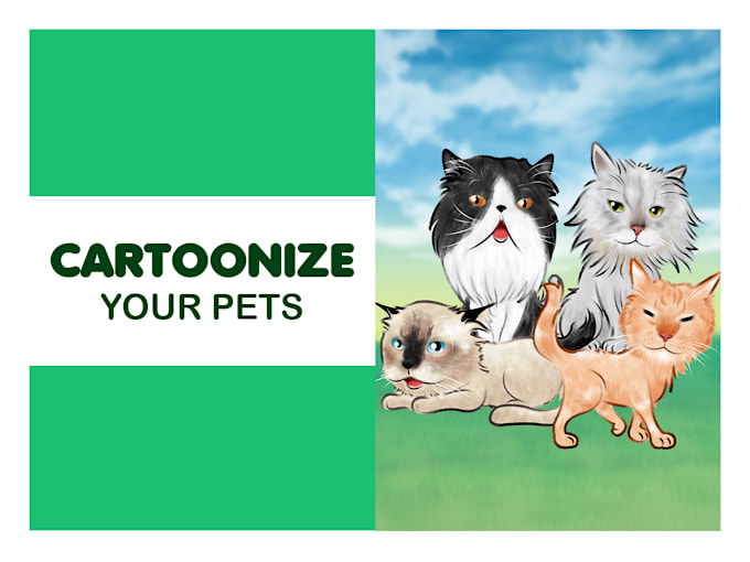 Gig Preview - Cartoonize your pets in painting or chibi style