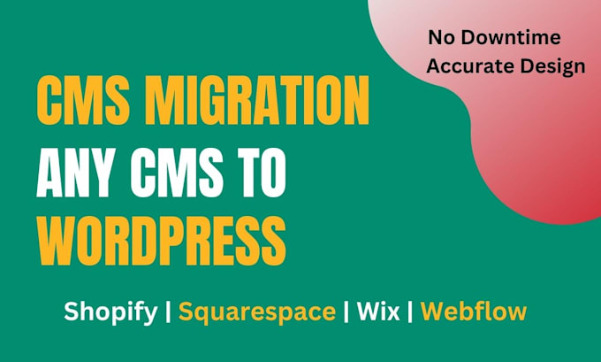 Gig Preview - Migrate shopify wix squarespace to wordpress woocommerce website