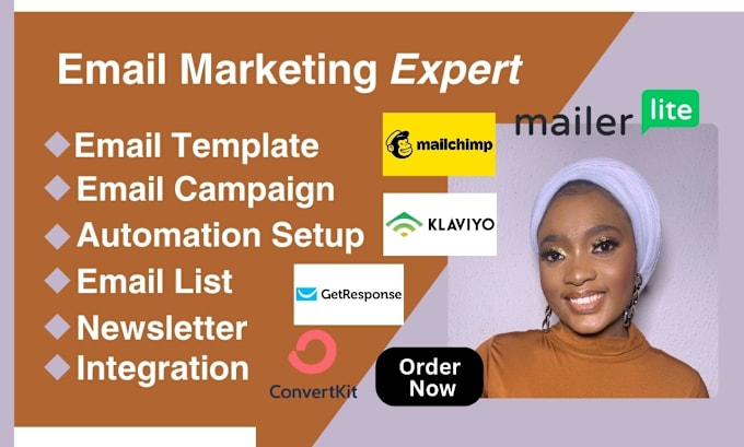 Gig Preview - Do mailchimp email marketing campaign, email template design landing page design