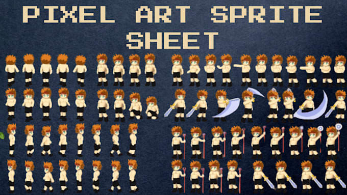 Gig Preview - Do 2d isometric pixel art character design, pixel art sprite sheet and animation